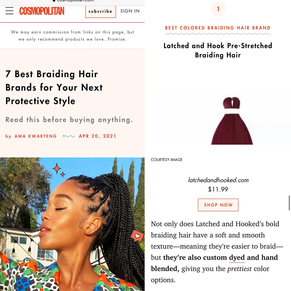 latched and hooked non-toxic prestretched braiding hair